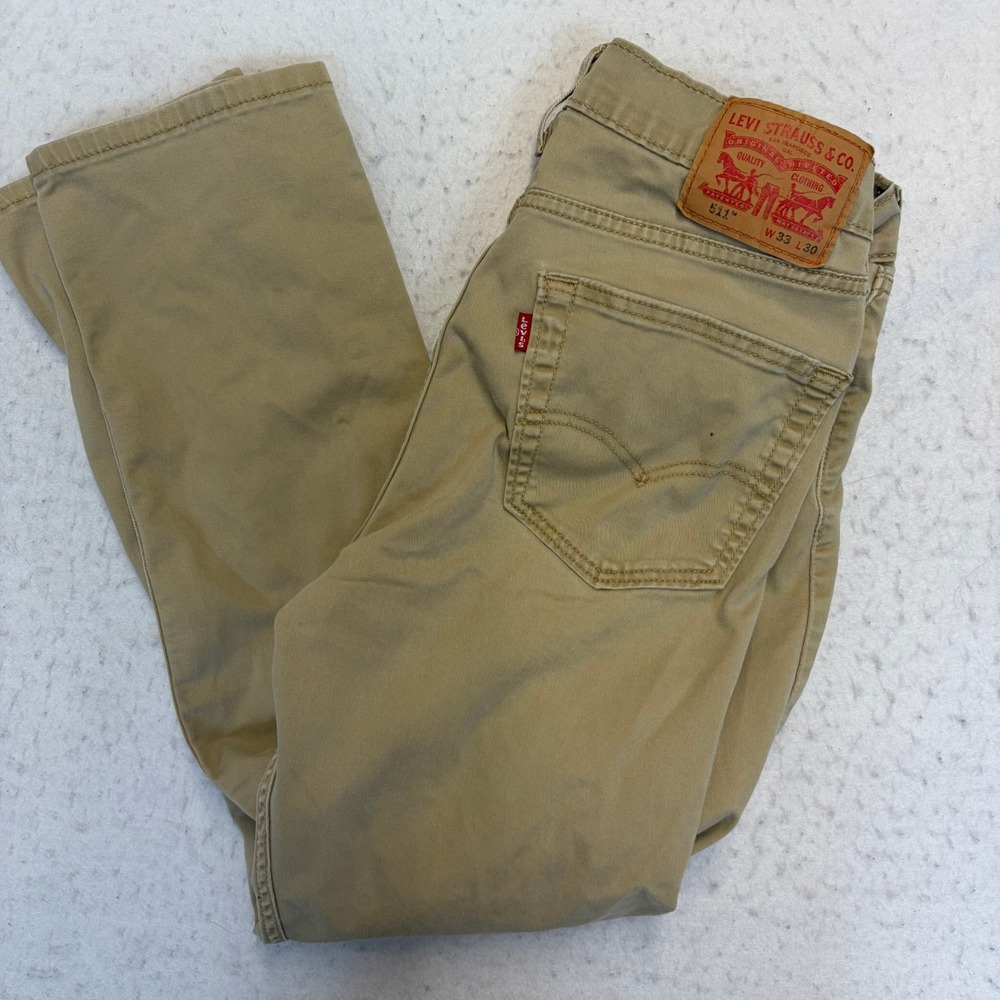 Levi Strauss & Co 511 Slim Fit Pants Mens 33x30 Tan Khaki All Seasons Tech
